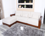 客厅家具柚木实木沙发现代中式转角布艺组合可定制欧式美式特价