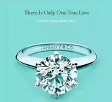 香港代购正品蒂芬尼18K镶钻钻石结婚戒指1克拉六爪钻戒情侣戒指