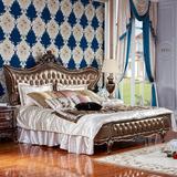 欧式床实木床简美式乡村真皮床1.8米双人床奢华公主床大床新古典