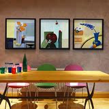 花瓶静物油画现代简约装饰画无框画挂画墙画艺术画壁画餐厅三联画