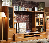 橡木实木电视柜地柜酒柜茶几组合可伸缩展开中式现代套房客厅家具