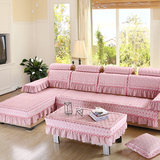 正品棉麻沙发垫田园粉色沙发坐垫爬行垫可定做扶手靠背巾特价包邮