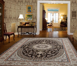 时尚波斯棕色蓝色家居用高档卧室床边毯美式欧式客厅沙发茶几地毯