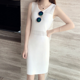 香港欧时力代购公司ochonnaly2016夏装女新款修身无袖针织连衣裙