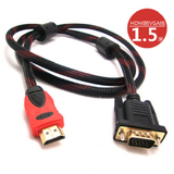 1.5米HDMI转VGA线 HDMI/VGA线高清数据传输线双磁环 电脑周边器材