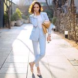 2016秋季女装新款时尚西装套装 气质白领休闲简约OL长袖潮小西装