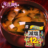 日本进口食品 酱汤料永谷园味增汤速食汤12包6种口味即食减盐 150