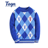 TAGA童装 2015秋季新款儿童套头毛衣男童针织毛衫中大童圆领毛衣