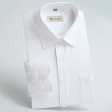 保罗正品男士商务斜条纹纯色衬衫长袖大码职业工装免烫白衬衣修身