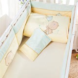 AUSTTBABY婴儿床上用品套件全纯棉夏季七件套新生儿宝宝床围四季