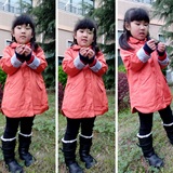 新韩版女童风衣春秋外套夹棉两件套中大童中长款上衣儿童开衫春装