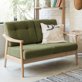日式简约可拆洗实木扶手布艺沙发北欧单人双人三人咖啡厅组合沙发