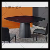 新款意大利创意圆形餐桌个性咖啡桌休闲桌餐桌现代方形餐桌定做桌
