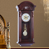 霸王时钟实木德国进口机芯机械挂钟客厅木质老式古典中国风钟表