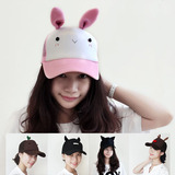 韩版遮阳鸭舌帽女生日礼物棒球帽可爱兔耳朵帽子可调节夏透气包邮