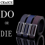 CK&ICE韩版平滑扣 男士腰带字母真皮皮带 时尚特色腰带