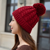 冬季针织毛线帽女时尚保暖护耳月子帽子秋冬天加厚加绒雷锋帽儿童