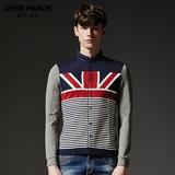 迪尔马奇2015春夏新款英伦风米字旗图案修身版型男士卫衣M07521