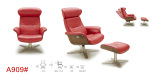 顾家正品电脑椅办公椅旋转真皮椅头层皮带扶手独特造型现代沙发椅