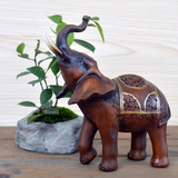 特价创意仿木刻吉祥大象中式家居装饰品田园风格摆件树脂工艺品