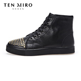 TEN MIRO高帮男鞋休闲圆头舒适板鞋街头黑色百搭时尚TMB531296