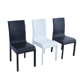 现代餐桌椅 组合 皮包脚餐椅 简约 餐厅椅子 黑白鳄鱼皮餐椅 家用