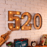 数字LED灯壁饰咖啡厅酒吧装饰品墙上字母灯组合loft美式挂件壁挂