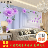 3d立体现代简约玫瑰花卉墙纸壁画 空间延伸客厅卧室花藤无缝壁纸