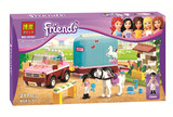 博乐friends女孩系列10161心湖阳光牧场艾玛的运马车拼装积木玩具