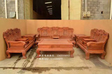 古典红木家具 缅甸花梨 大果紫檀新款荷花沙发 榫卯结构