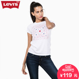 Levi's李维斯春夏季女士印花纯棉白色短袖T恤32223-0208