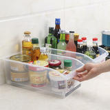 带轮冰箱果肉食物收纳盒子 冷藏盒 储物盒长方形透明塑料保鲜盒