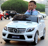 栋马奔驰ML63越野车儿童电动童车遥控双开门双驱可坐四轮宝宝汽车