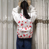 日系原宿趣味韩国可爱卡通 草莓水果兔子软妹学生书包双肩包背包