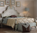 美式实木床 欧式双人床 法式手绘雕花婚床 卧室1.5米1.8米大床