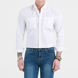 BELRUAH男士衬衫韩版修身商务休闲衬衣长袖日常上班纯棉衬衫春季