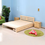 实木床 双人床 宜家小户型单人床 松木床组装 儿童床榻榻米床