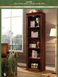 美式乡村实木书架 置物架 书房组合书柜展示柜 五层书柜 简约书架