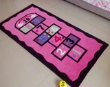 可爱卡通数字粉红公主房卧室床边加厚地毯儿童房定做跳房子幼儿园