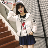 夏季韩版时尚学院风甜美薄款连帽短外套女风衣运动外衣学生外套潮