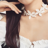 韩国复古白色蕾丝花朵锁骨项链日韩时尚清新颈链颈带短款2016春季