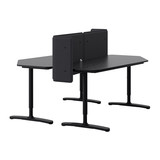 IKEA宜家代购 贝肯特 书桌组合 带隔断 160*55cm 黑色