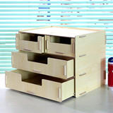 创意办公收纳用品木质A4文件柜桌面多层资料架抽屉柜文件架包邮