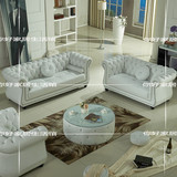 欧式沙发组合美式乡村沙发真皮全实木床三人客厅小户型组合沙发