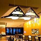 竹编灯东南亚餐厅茶室茶楼仿古复古灯具中式吊灯创意个性实木客厅