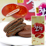 韩国进口 乐天Lotte巧克力打糕雪Q饼186g 糯米年糕夹心派 3416