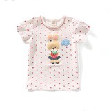 夏季女童韩版纯棉小熊圆领卡通短袖t恤儿童b类上衣打底衫宝宝童装