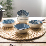 摩登主妇创意碗 日式陶瓷餐具印花方形碗 米饭碗 沙拉碗 酱料碟