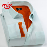 MJX2016冬季加绒加厚男士保暖衬衫男士商务休闲男装保暖长袖衬衣