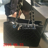 Chanel/香奈儿chanel女包16新款标志款菱格纹黑色链条GST手提包